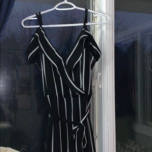 Black and white stripped jumpsuit